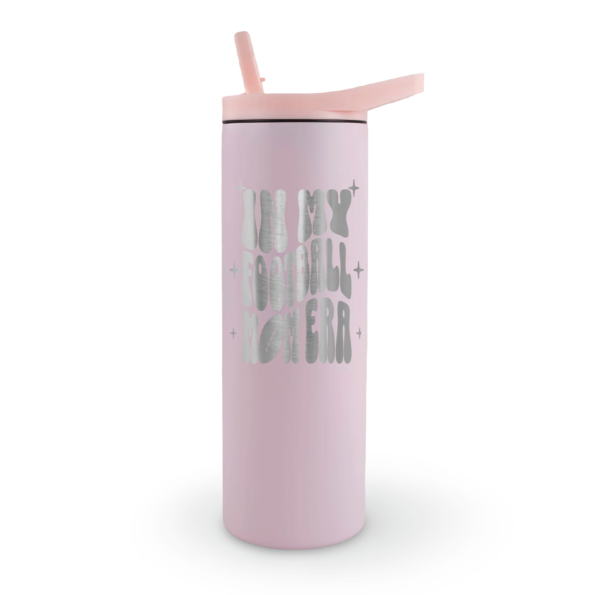 20oz laser engraved tumbler "In My Football Mom Era" - funny mom life cup for football moms embracing the sports parent lifestyle