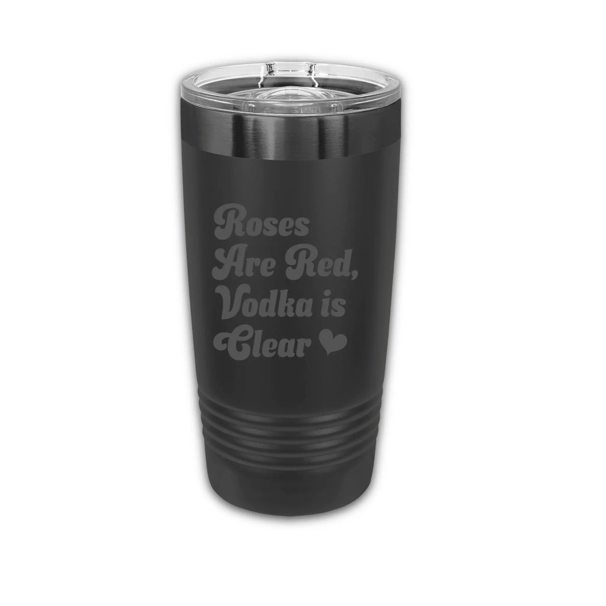 20oz laser etched ghost tumbler with "Roses Are Red" quote - insulated drinkware for sarcastic humor and dark aesthetics