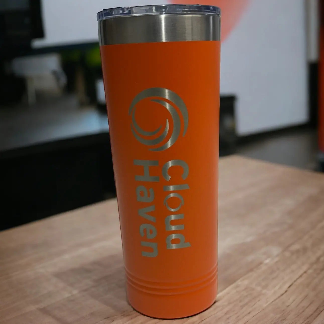22oz laser etched tumbler with custom business branding - insulated stainless steel cup perfect for promotional gifts and corporate events