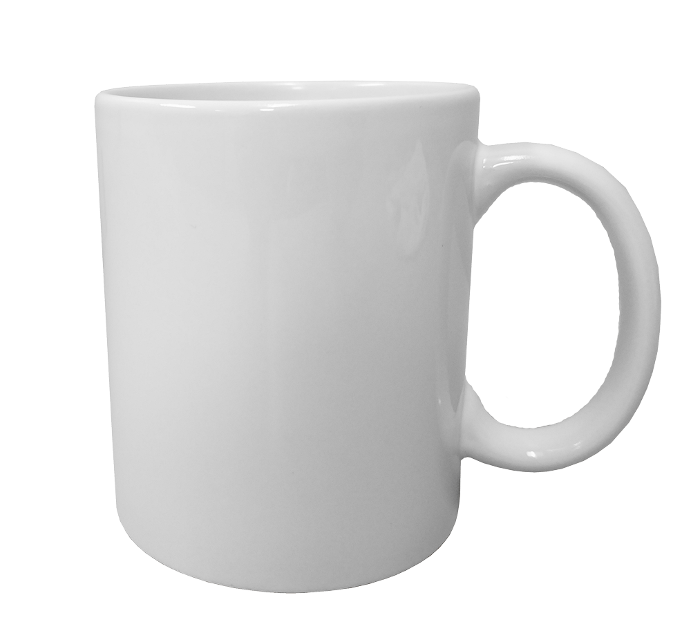 Plain white mug perfect for personalized products and custom brand promotions, isolated on a green background.