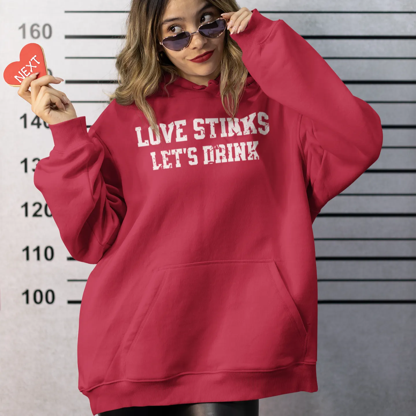 Anti-Valentine's hoodie with snarky message - Single Awareness Day sweatshirt perfect for those who hate Valentine's Day