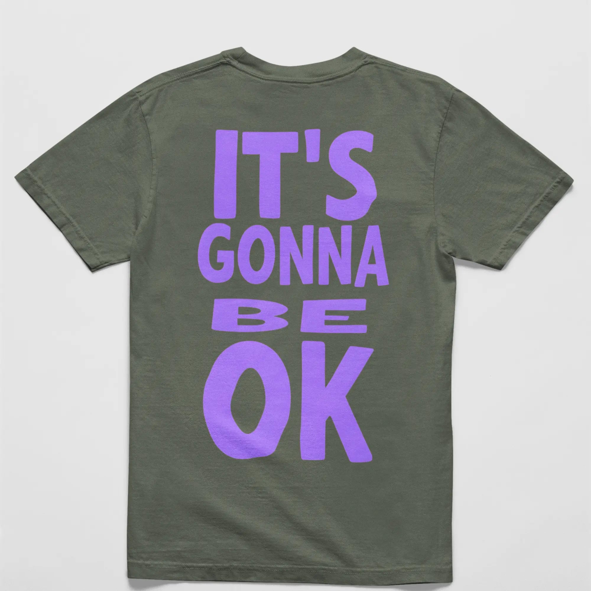 "It's Gonna Be Okay" tee back view Comfort Colors - mental wellness oversized shirt anxiety support apparel