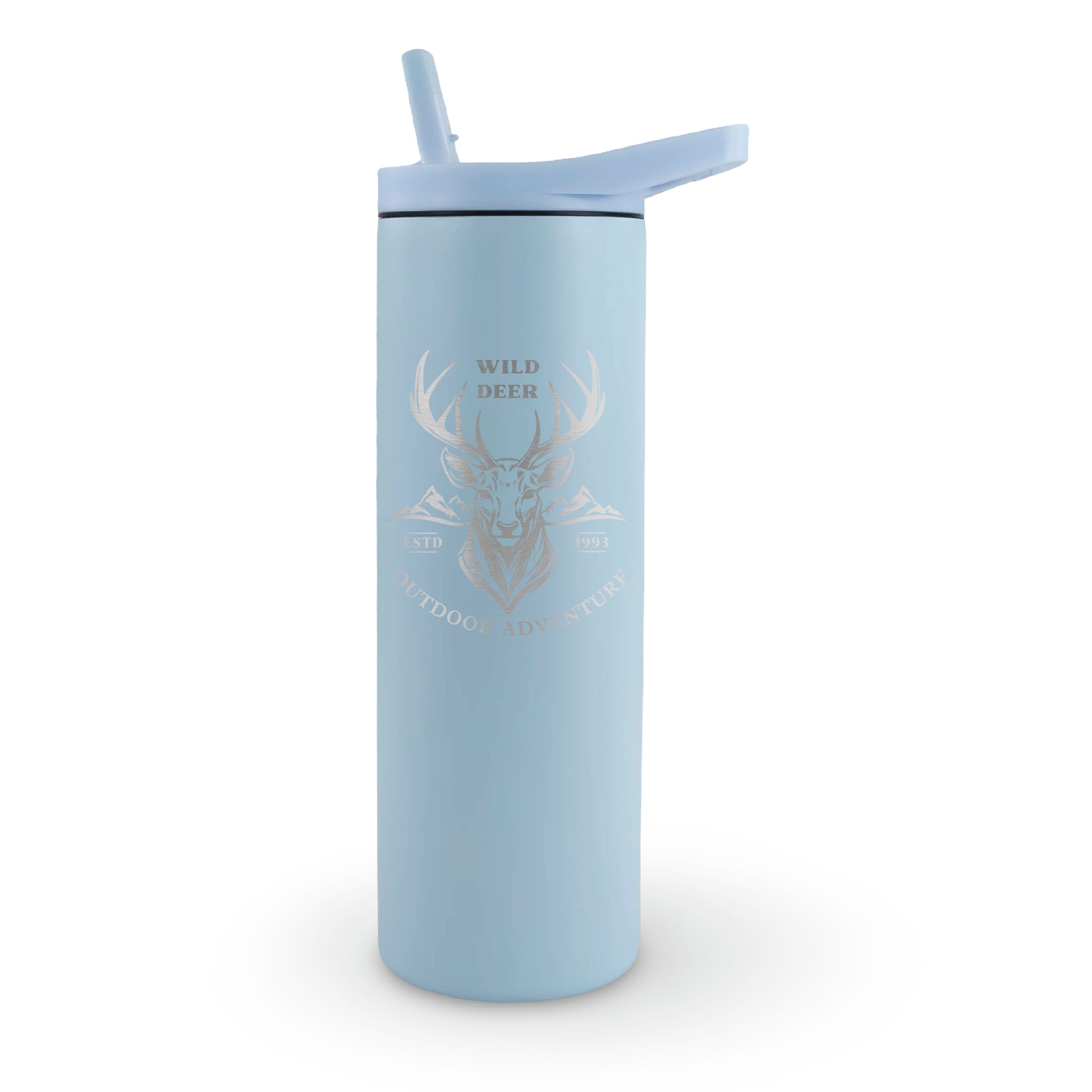 Create your own 20oz laser engraved tumbler in light blue - custom design personalized insulated cup perfect for unique gifts and branding
