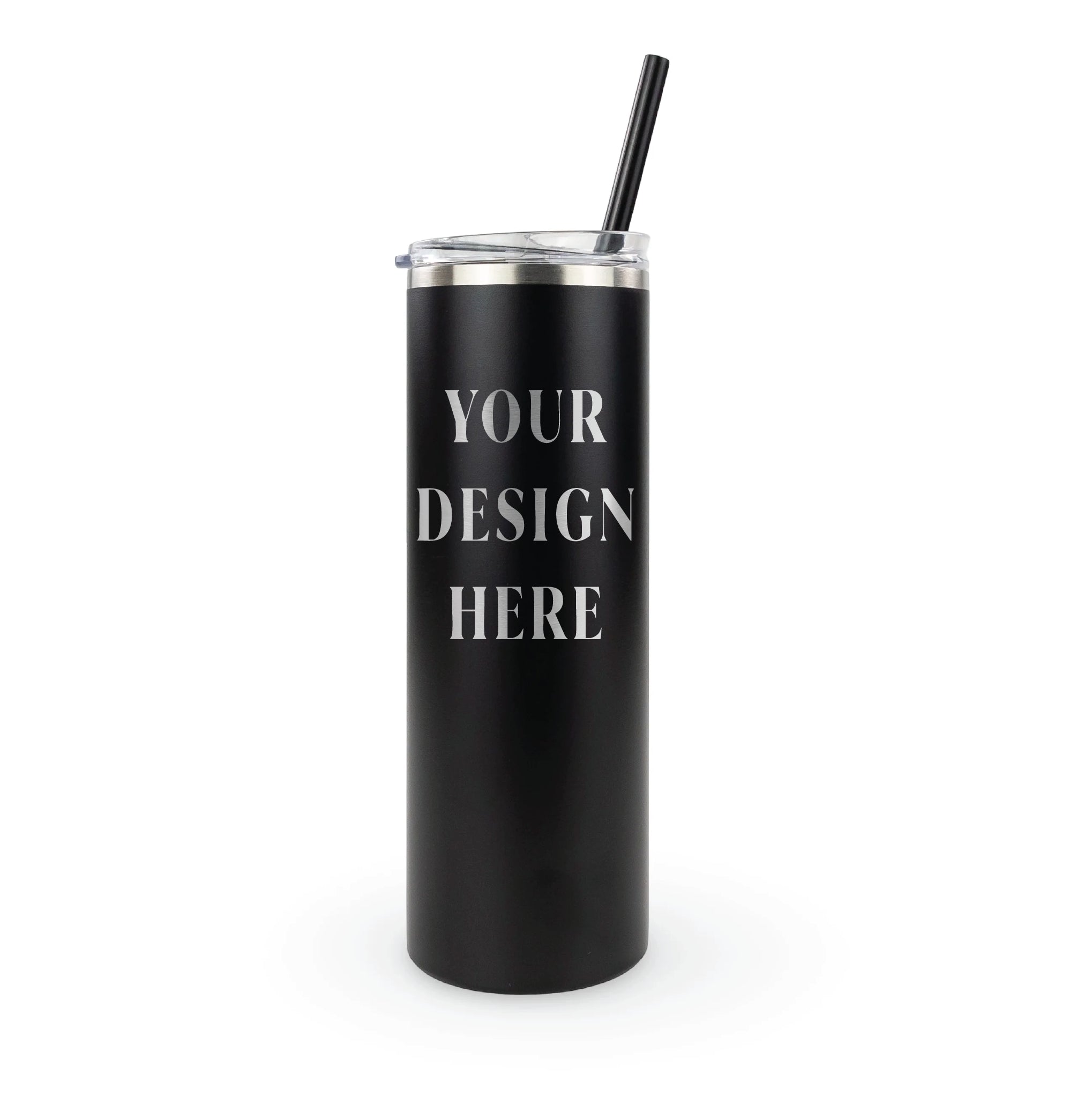 Create your own 20oz laser engraved tumbler in blue - custom design personalized cup perfect for custom logos and personalized gifts