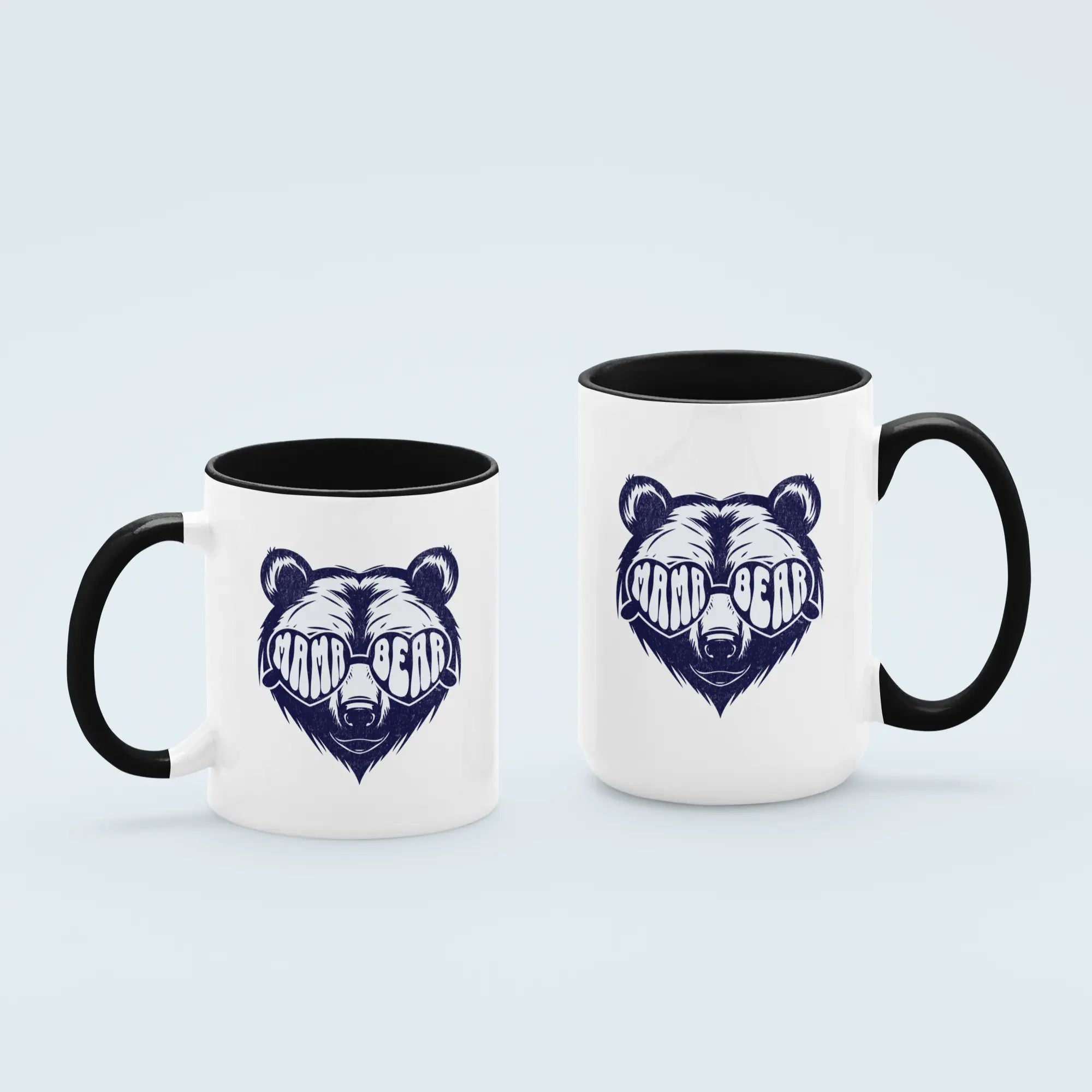 Hands holding coffee mugs in different sizes - matching couple mugs ideal for his and hers coffee time together
