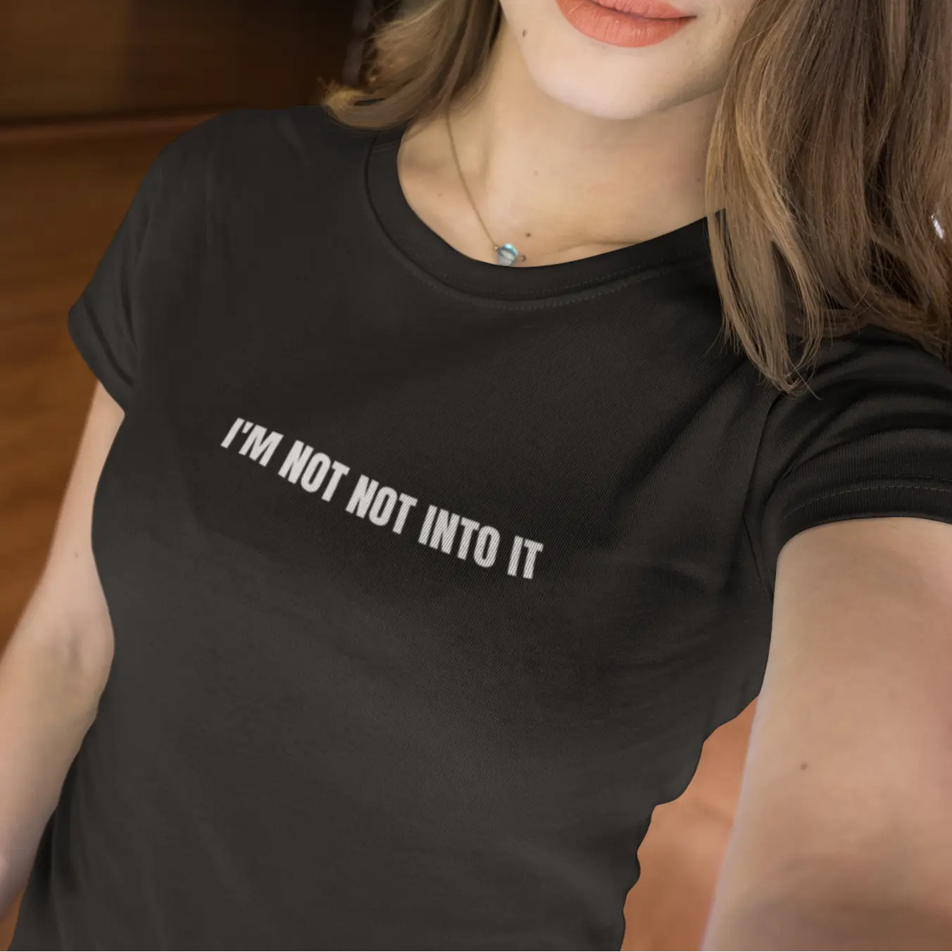 "I'm Not Not Into It" Bella Canvas t-shirt - funny sarcastic humor tee for those with lukewarm feelings about everything