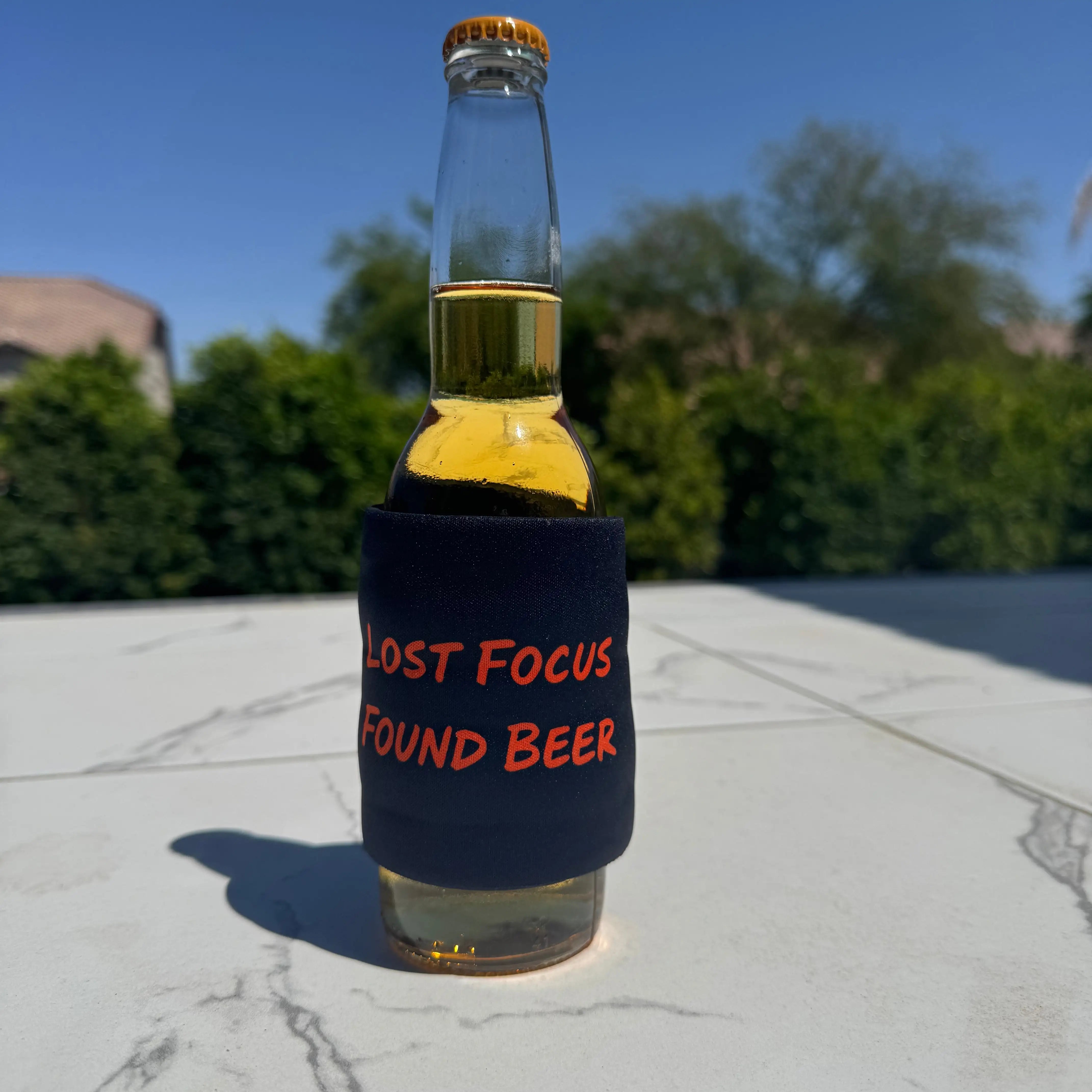 ADHD Humor Beer Koozie - Lost Focus Found Beer Slap Wrap Can Cooler - Scattered Brain Gift