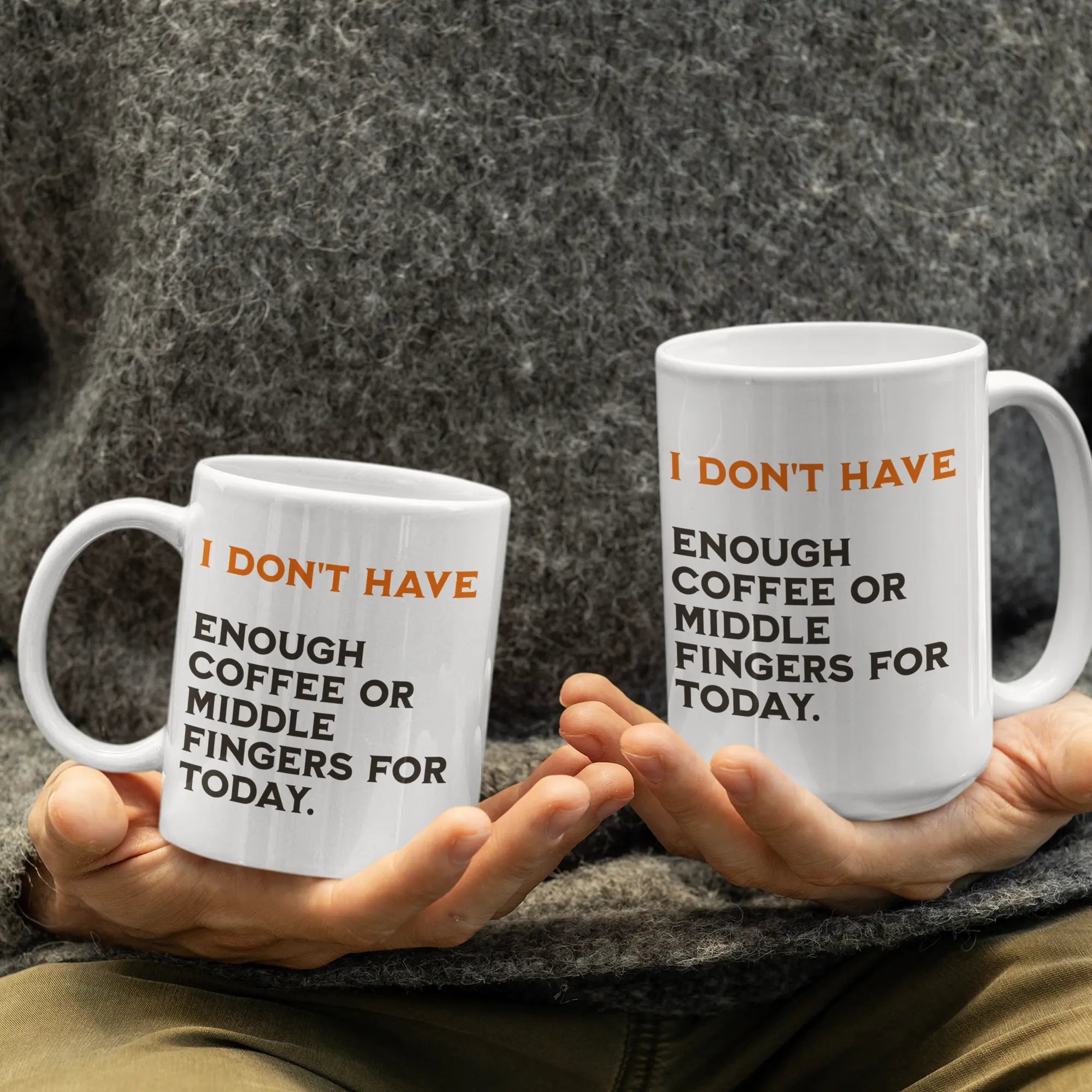 "I Don't Have Enough Coffee or Middle Fingers For Today" funny sarcastic ceramic mug - perfect for coffee lovers with attitude and bad days