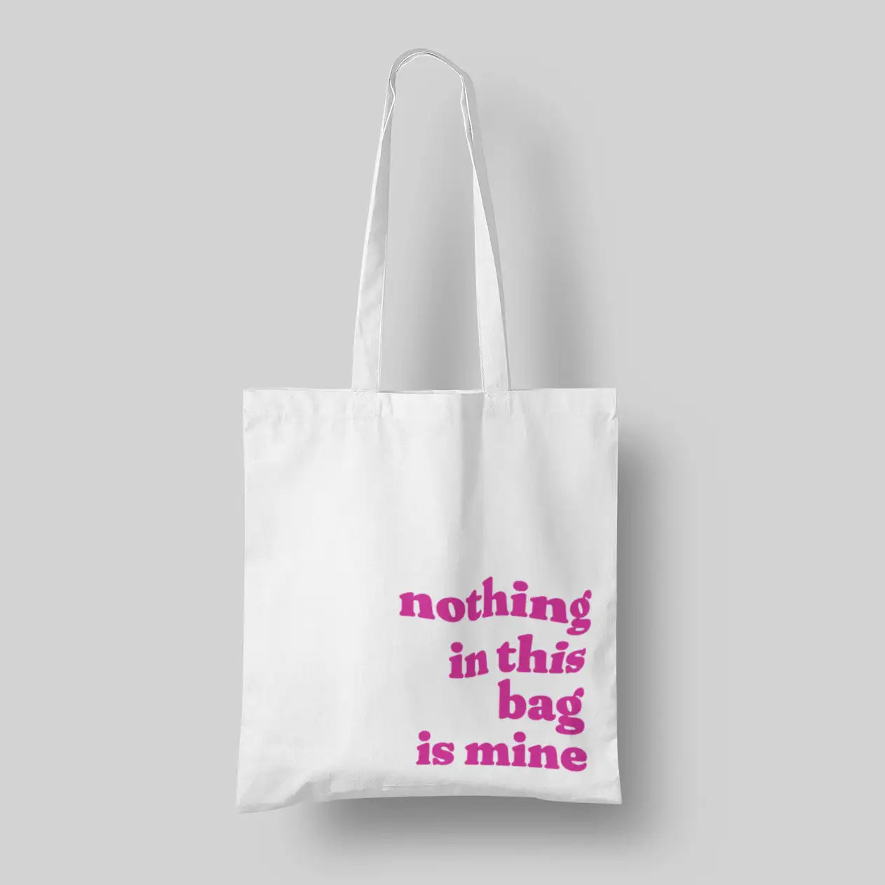 Parent survival tote "Nothing in This Bag is Mine" - durable cotton canvas bag for moms and dads drowning in kid stuff