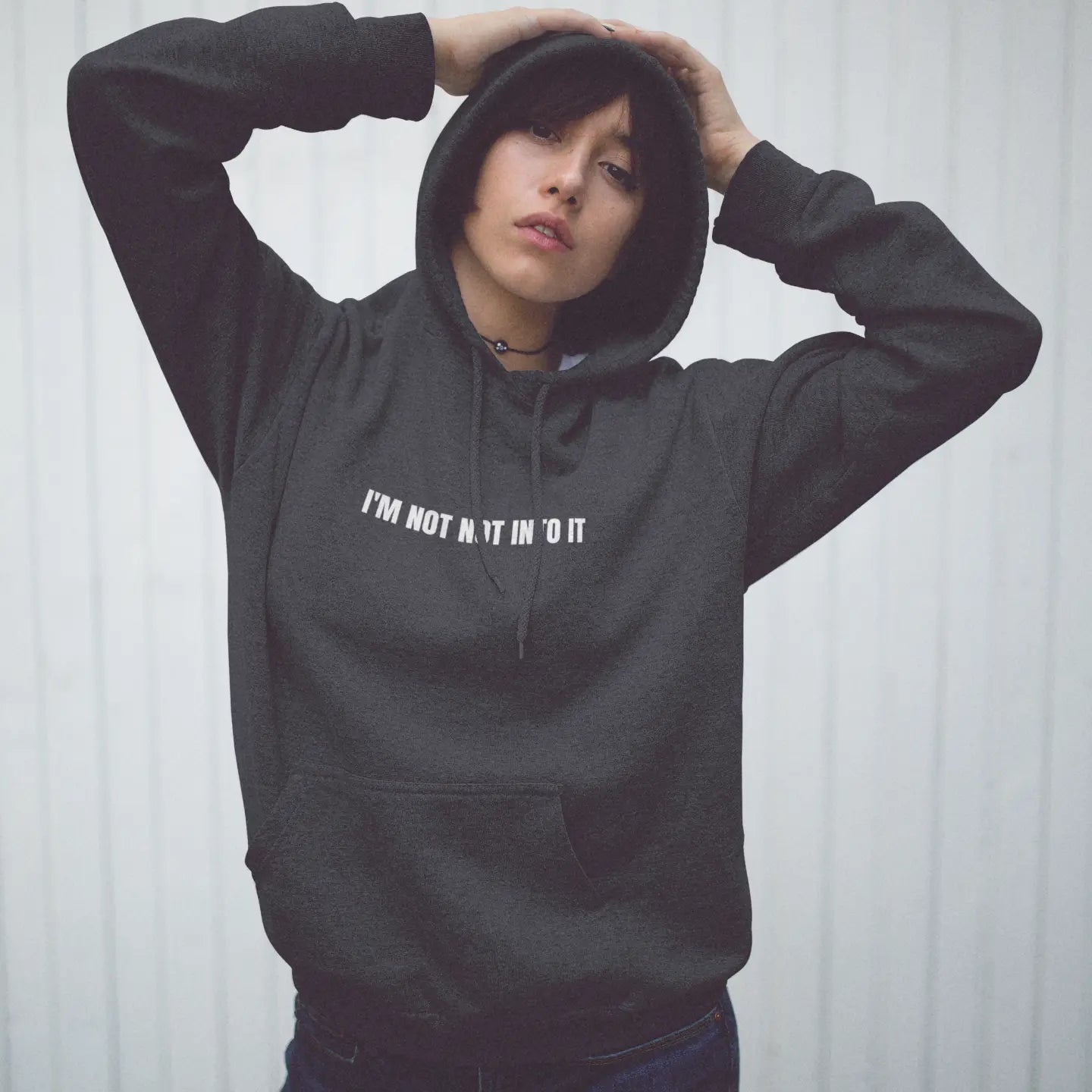 Front view flat lay of pullover hoodie - comfortable sweatshirt apparel ideal for lounging and cool weather