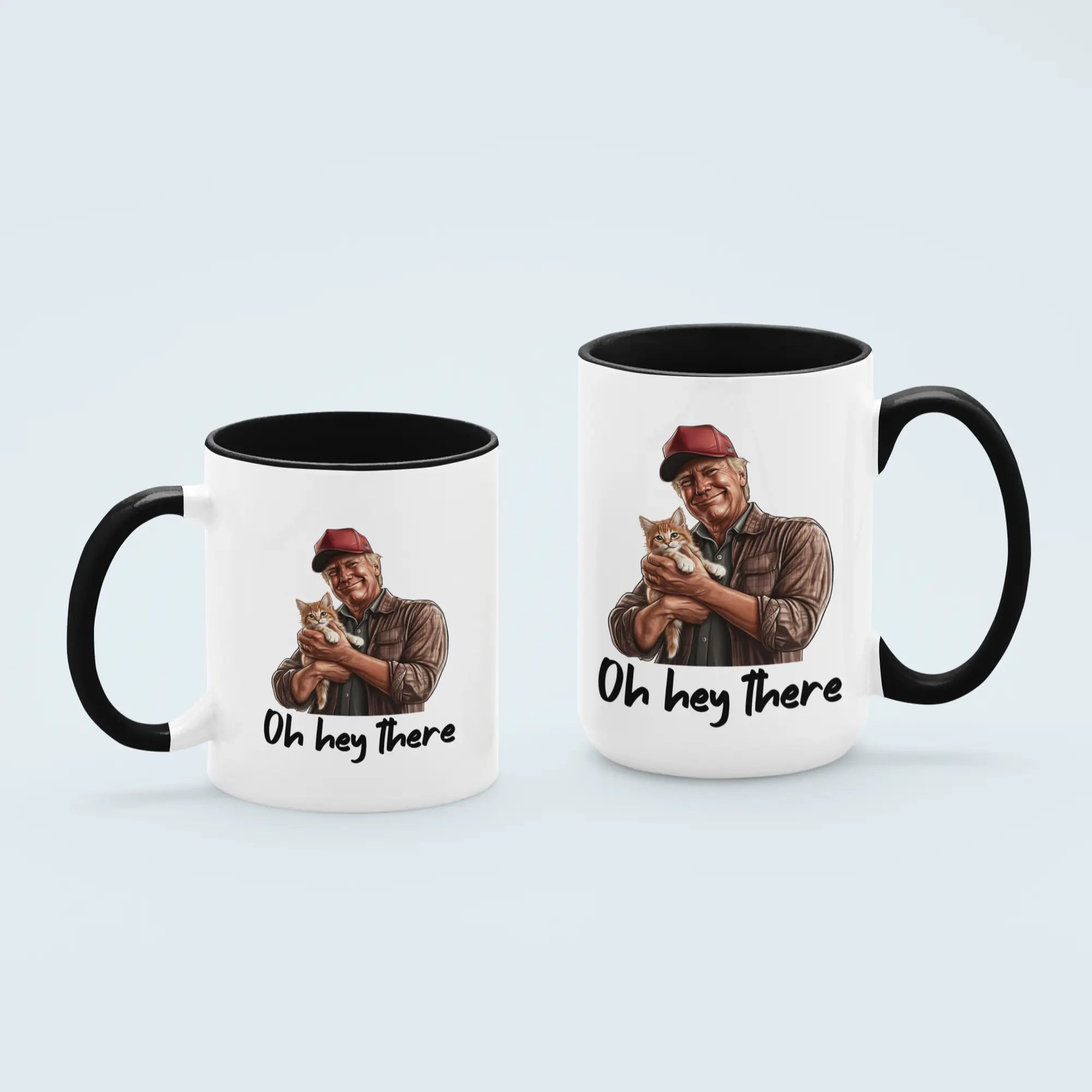 Different sized coffee mugs side by side - ceramic drinkware set ideal for his and hers or family coffee time