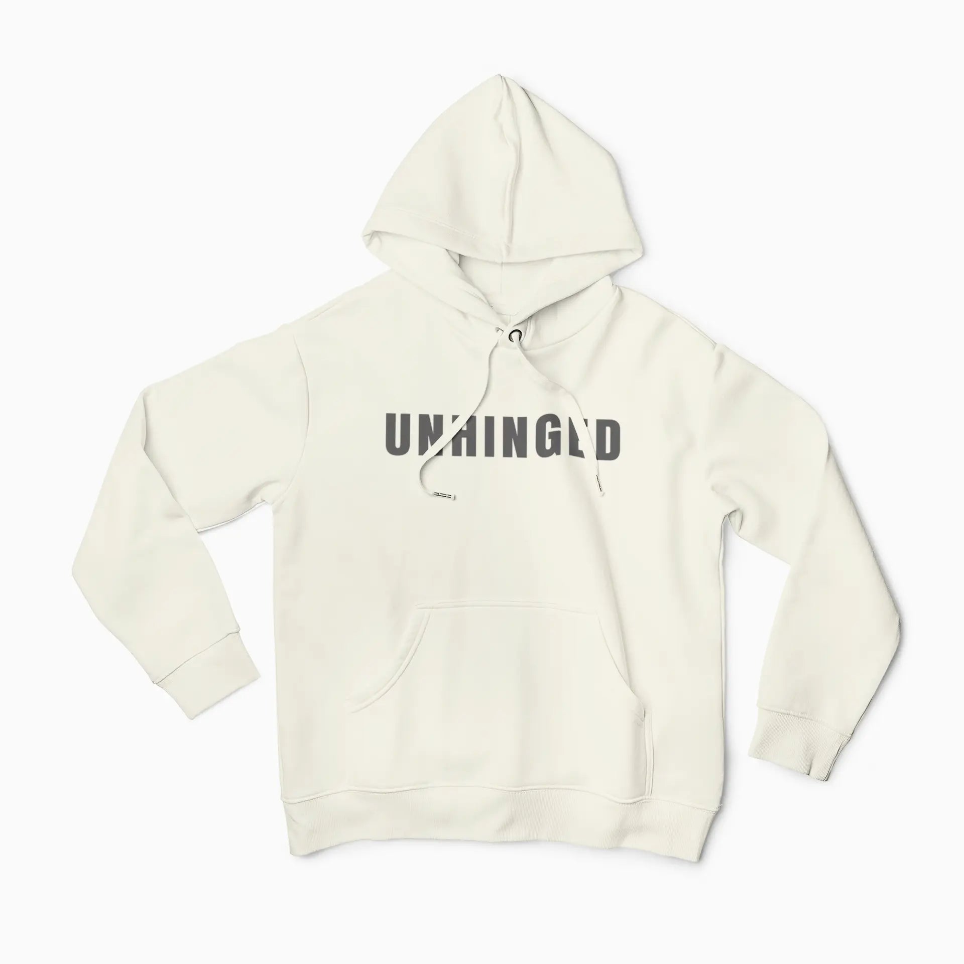 Funny unhinged hoodie with onyx text - sarcastic apparel for chaotic energy - cozy pullover sweatshirt