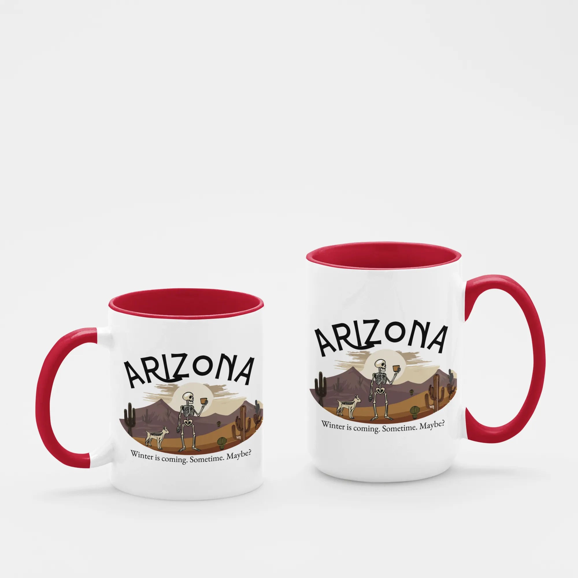1oz coffee mug clean background shot - microwave safe ceramic cup for coffee, tea, and hot beverages. Arizona Humor
