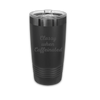 Bottom view of 20oz laser engraved "Classy When Caffeinated" tumbler showing detail - quality stainless steel insulated cup