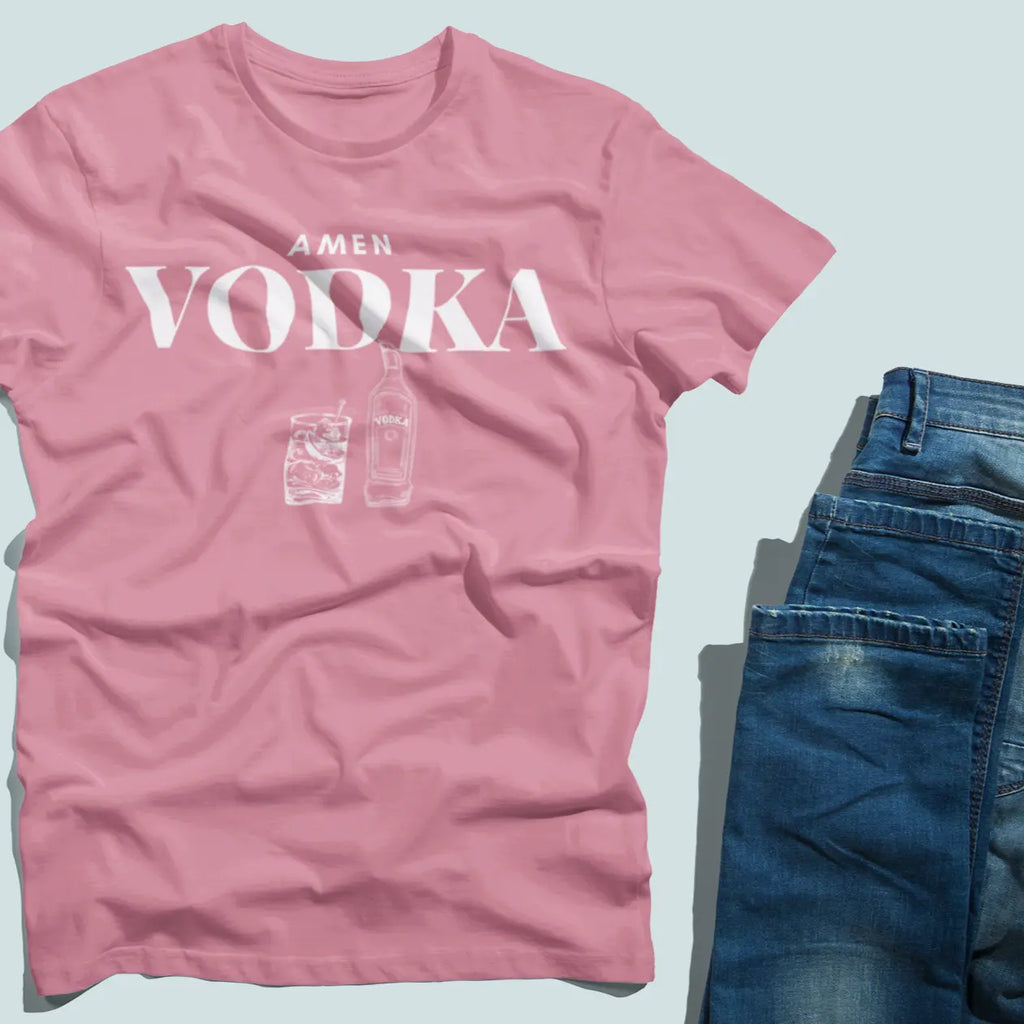 "Amen Vodka" t-shirt - funny alcohol humor party shirt for those who love vodka and a good laugh