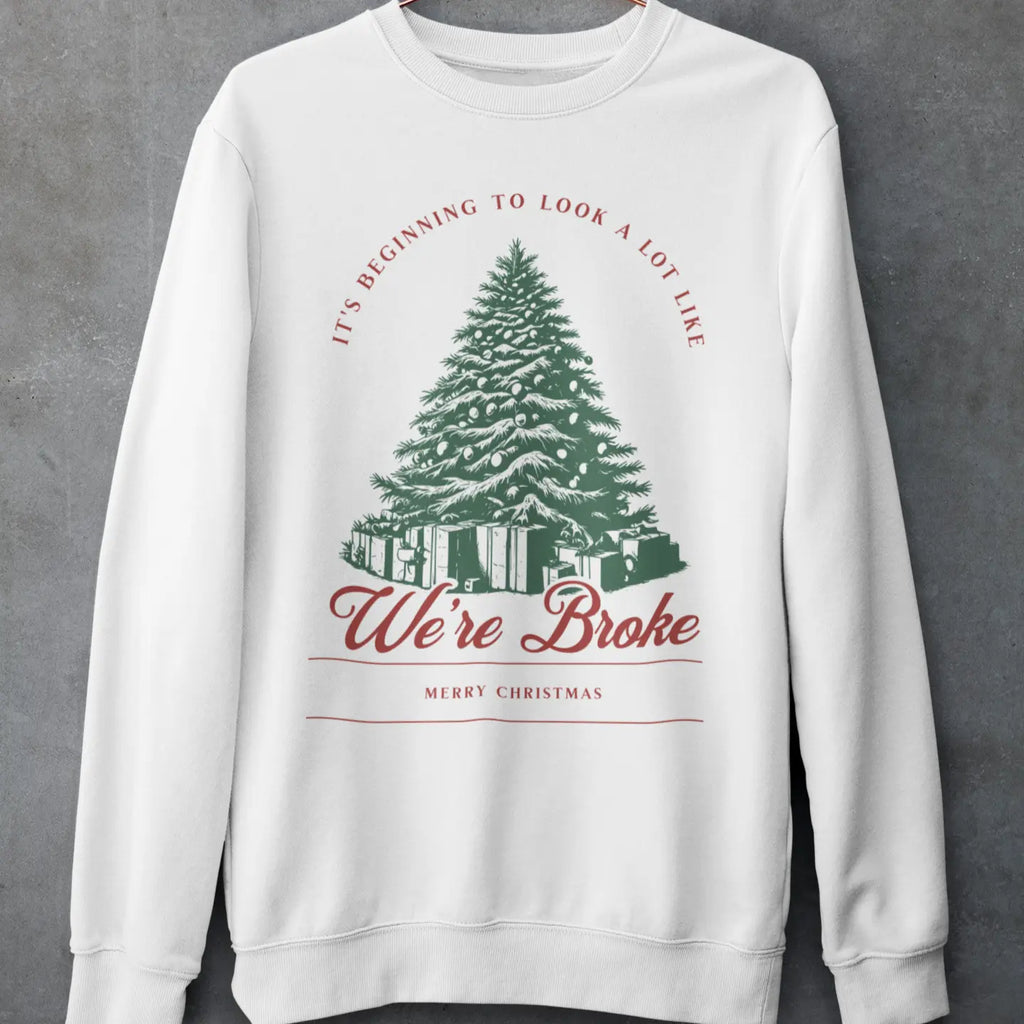 "No One's Helping Again" Christmas crewneck sweatshirt on hanger - funny holiday humor sweater for stressed parents doing all the work