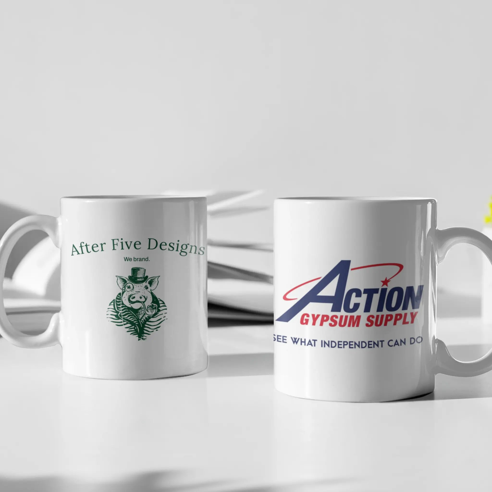 Custom coffee mug for branding with add-your-logo customization, personalized ceramic mug