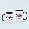 Different sized coffee mugs simple product mockup - ceramic set ideal for his and hers gifts and personalized drinkware