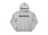 Unhinged sarcastic graphic hoodie in charcoal gray - funny anti toxic positivity sweatshirt - cozy pullover from After Five Designs