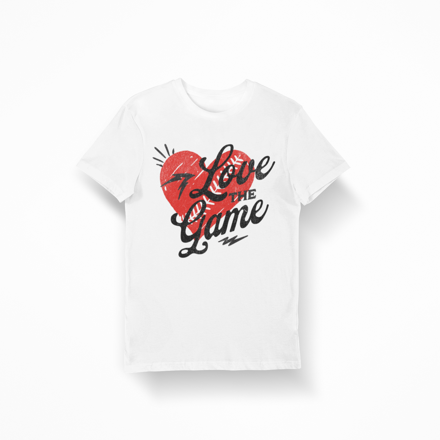 Game day shirt with “Love the Game” text and heart design, football season fan t-shirt gift idea