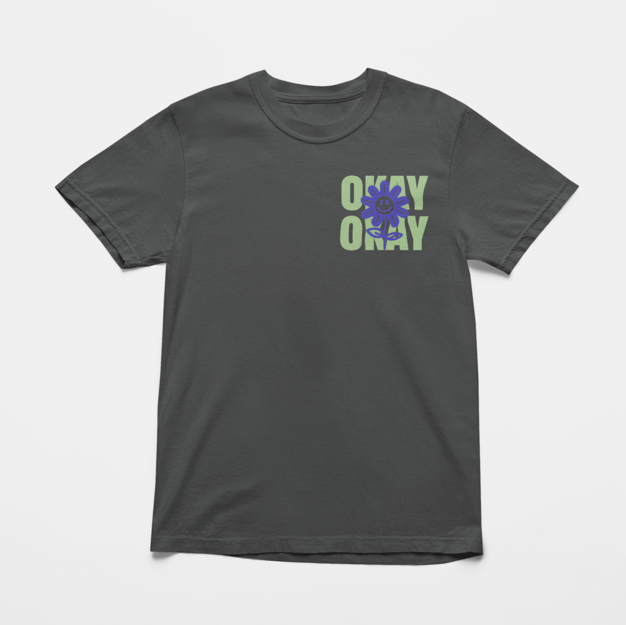 charcoal Comfort Colors t-shirt with "It Might Not Be Okay and That's Okay Too" message from After Five Designs