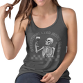 Overstimulated Moms Club Racerback Tank worn by tired mom - Funny exhausted mom humor apparel - After Five Designs