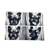 French Bulldog photo booth print canvas makeup bag, 9x7 inches, perfect for organizing your chaos with a side of attitude. white