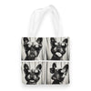 French Bulldog photo booth print cotton tote bag, 16x14 inches, perfect for everyday use with a side of attitude. white