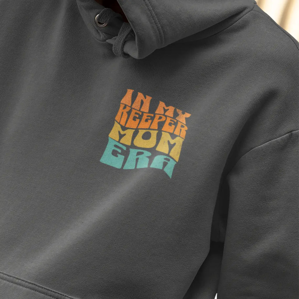 front view of soccer keeper hoodie with custom sleeves - goalkeeper mom pullover for proud parents of net protectors