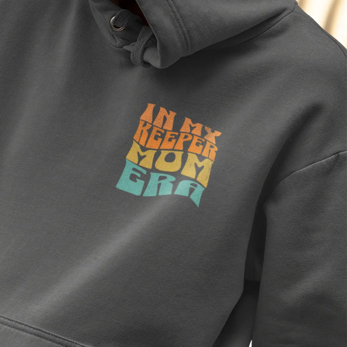 front view of soccer keeper hoodie with custom sleeves - goalkeeper mom pullover for proud parents of net protectors