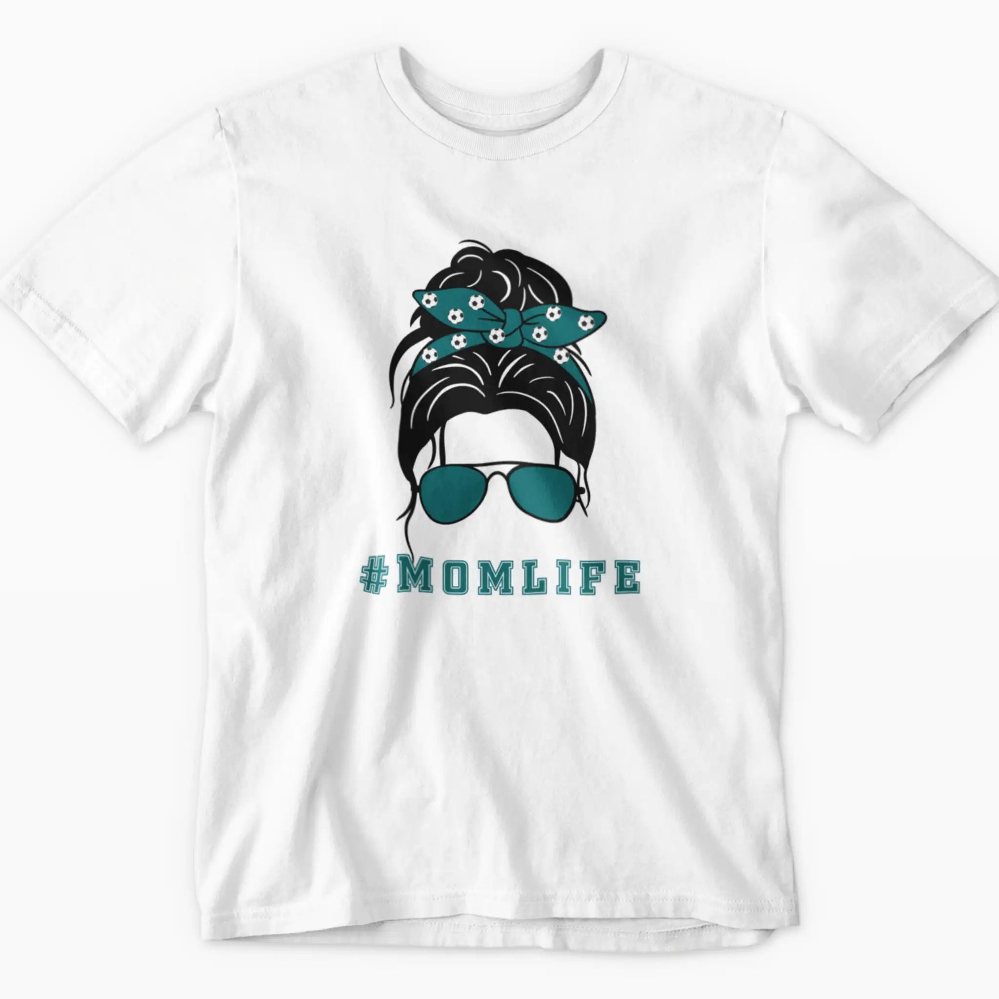 Soccer mom shirt with stylish mom graphic - sunglasses messy bun soccer mom tee
