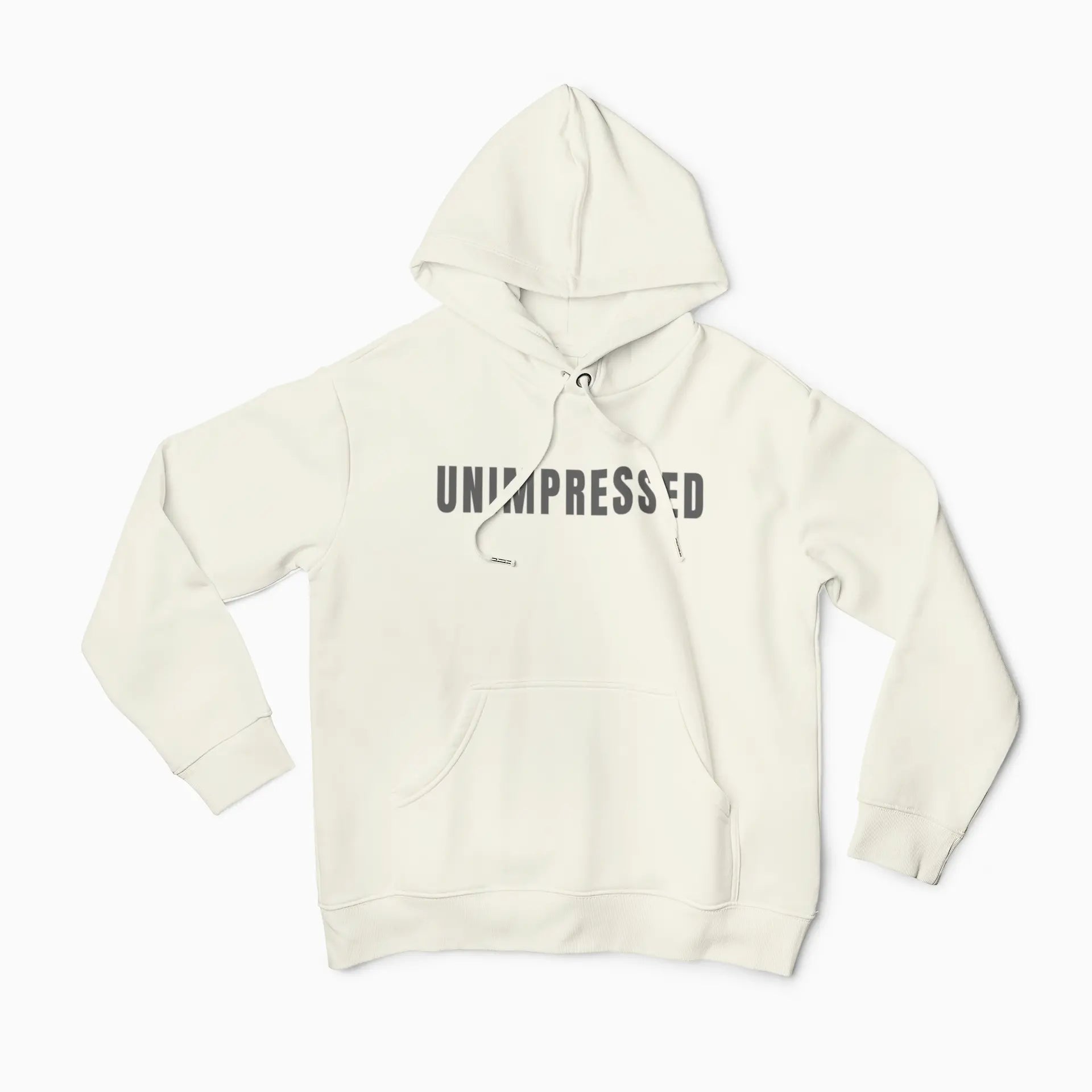 Funny attitude hoodie with unimpressed text - sarcastic apparel for women - cozy pullover sweatshirt