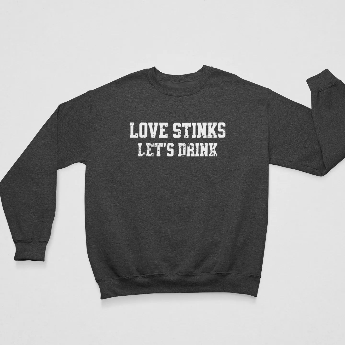 Valentine's Day love sweatshirt round neck flat lay - couples shirt ideal for Valentine's parties and date nights